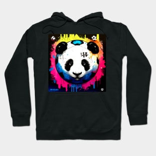 Panda Soccer Ball - Soccer Futball Football - Graphiti Art Graphic Paint Hoodie